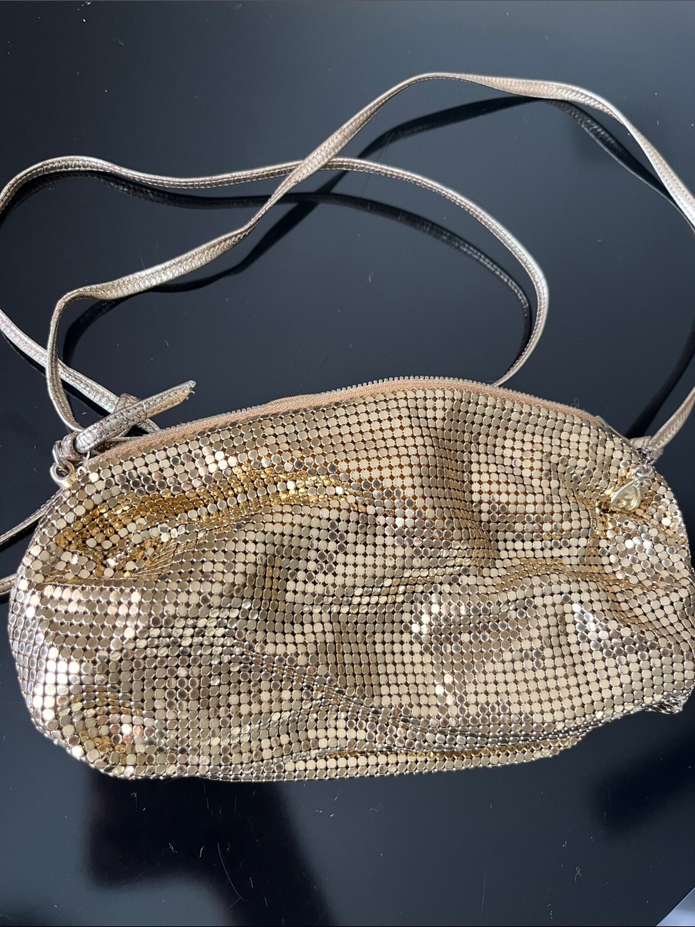 Vintage Whiting & Davis Gold Mesh Mini Crossbody Bag